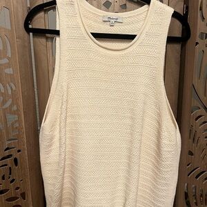 Madewell Cream Textured Sleeveless Tank